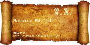 Mathisz Máté névjegykártya